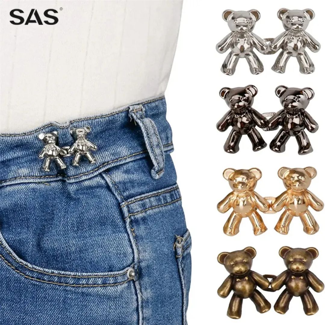 Bear Shape Waist Buckle For Jeans Pair  (Imported)