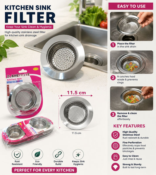 Stainless Steel Kitchen Sink Filter (Imported)