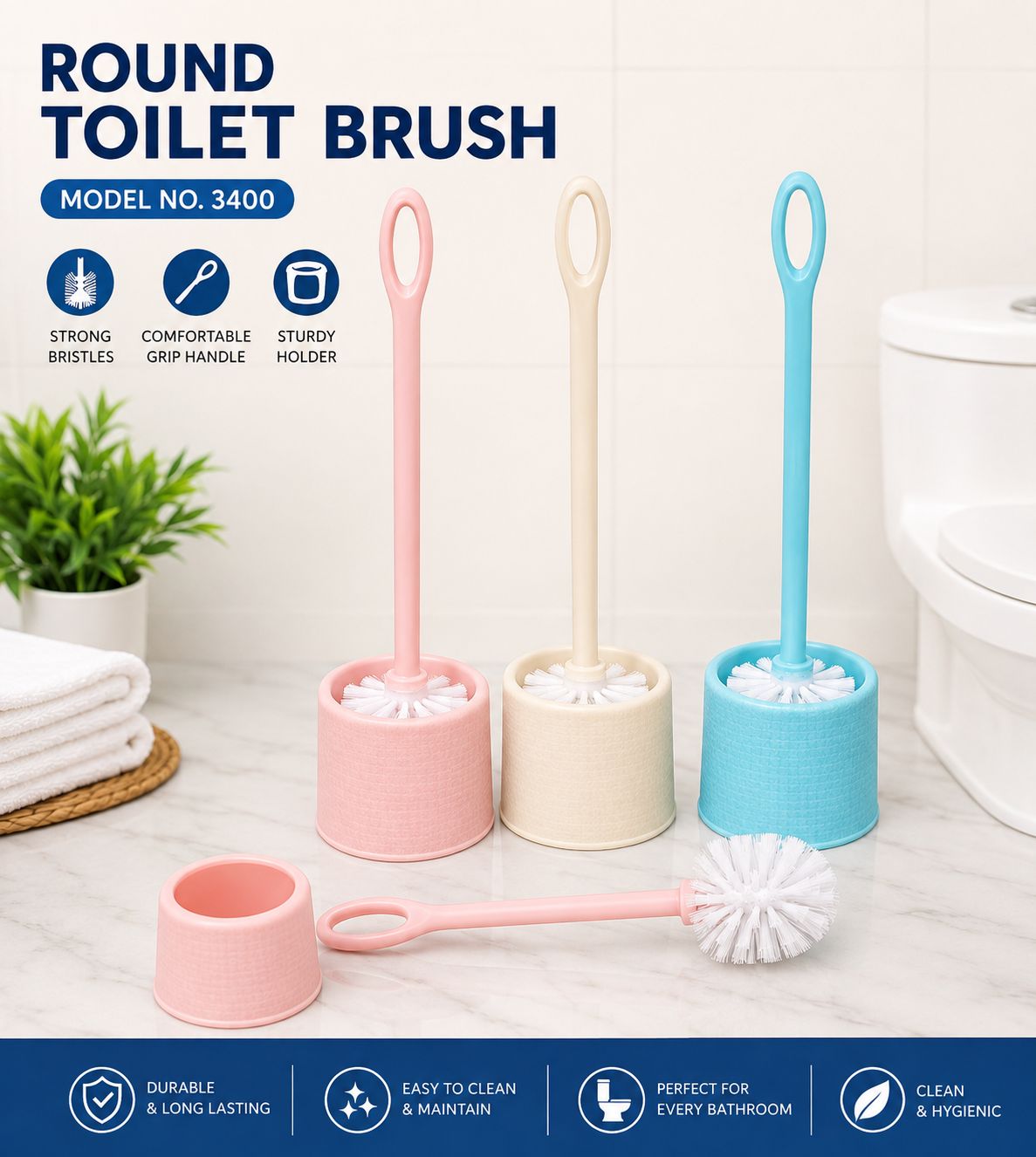 3400 Round Toilet Brush (Imported)